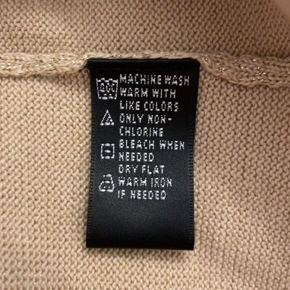 C'est City an August Silk Gold Sweater Womens Large Cotton Sleeveless Knit NEW - Picture 6 of 11